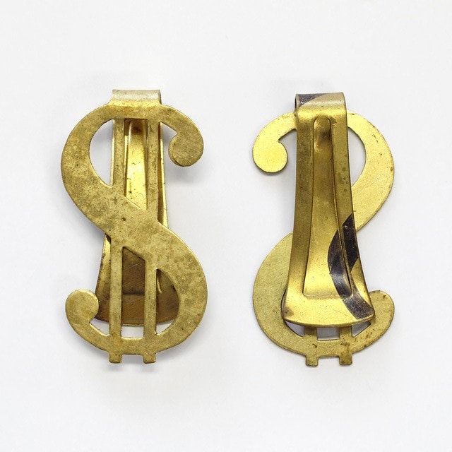 0533022BRP 真鍮製マネークリップ ダラーサイン 生地 48.0×25.0