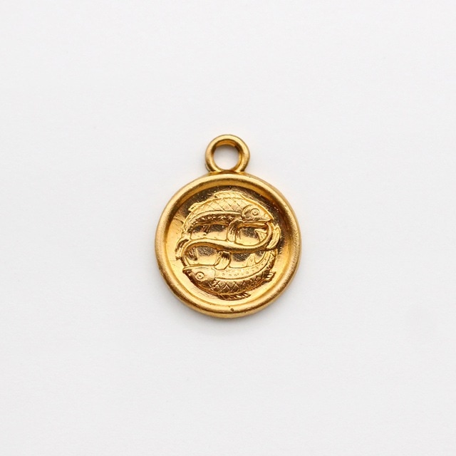 1080058BRC 真鍮製チャーム うお座 生地 10.0×8.0×1.2mm 1ヶ - 卸