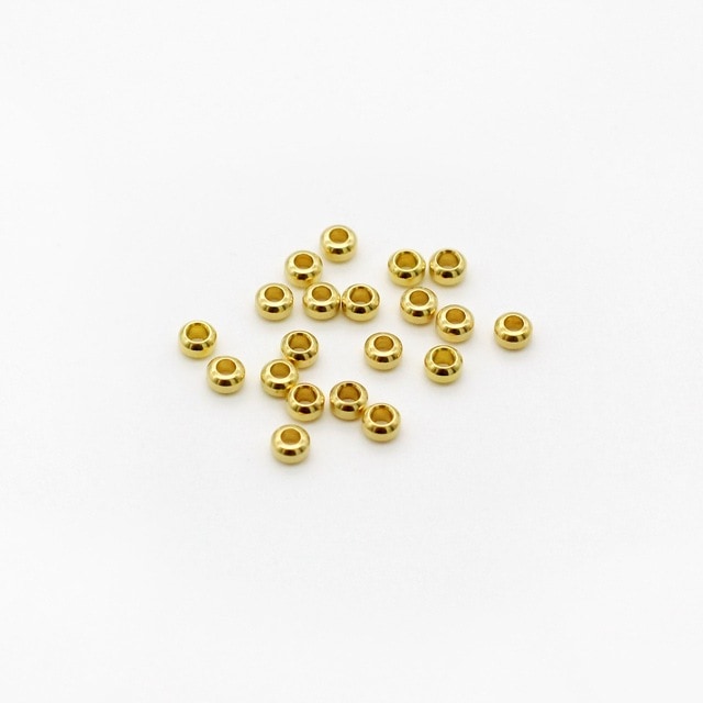 緒締め玉‥金工 901F0028BRP 真鍮製カシメ玉 生地 直径1.7mm厚1.0mm穴径0.9mm 100ヶ