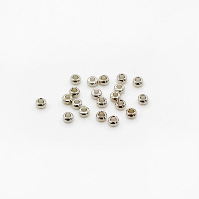 901F0030BRP 真鍮製カシメ玉 ロジウムカラー 直径1.7mm厚1.0mm穴径0.9