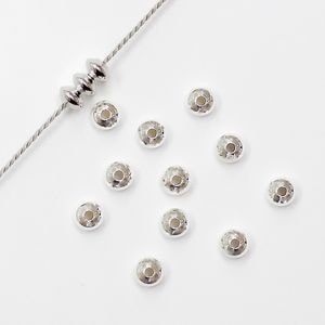 72N37005SVB SV925製ビーズ ソロバン 3.5×5.5mm穴径1.4mm 10ヶ - 卸