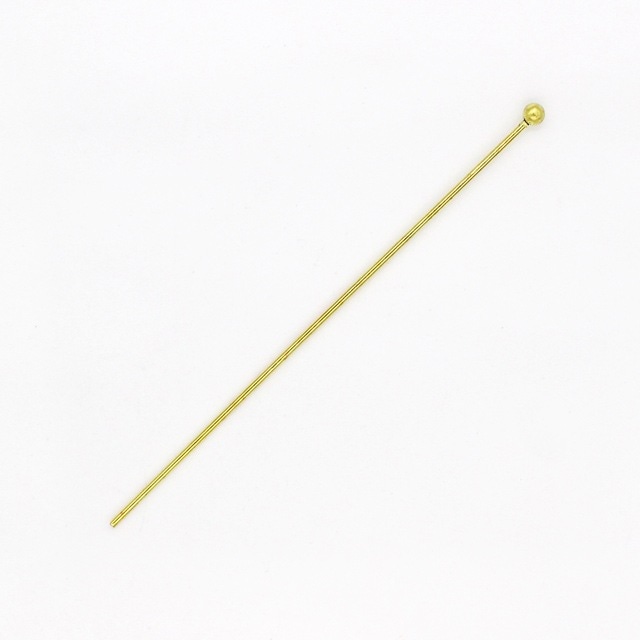 901F0016BRP 真鍮製玉ピン 生地 長さ40.0mm線径0.5mm玉1.5mm 10本 - 卸