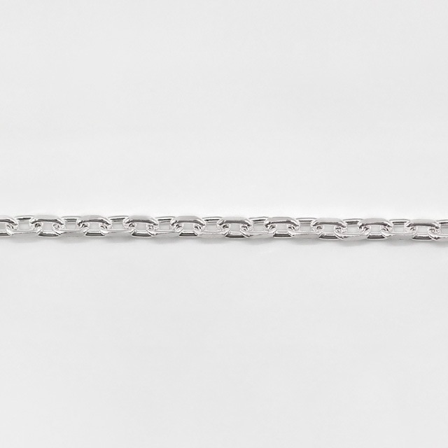 CL0602C10M SV925製2面カットあずきチェーン 線径0.60mm太さ2.0mm長尺10m 1巻
