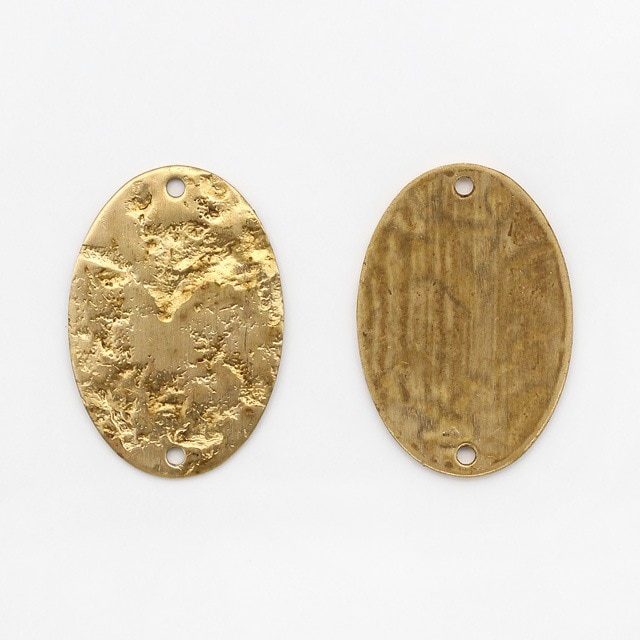 01R0189BRP 真鍮製パーツ オーバル テクスチャード 生地 22.0×15.0×0.7