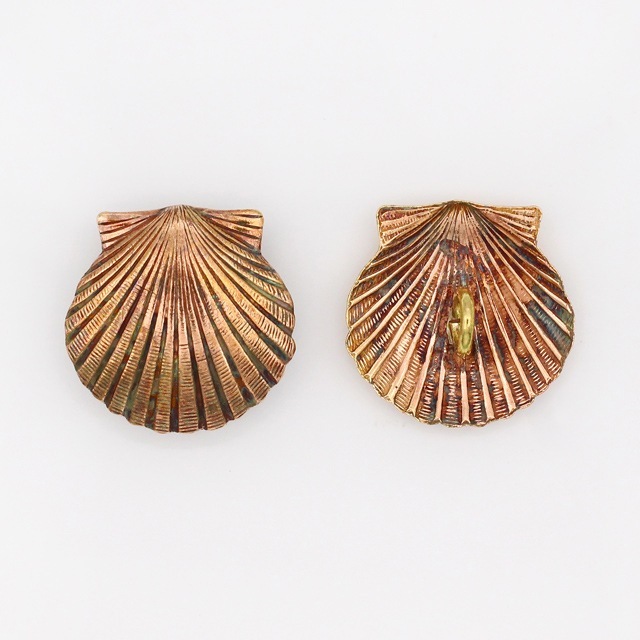 01R0205BRP 真鍮製コンチョ シェル 生地 16.0×15.5×5.5mm 1ヶ - 卸