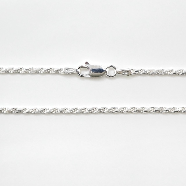 323ROPE040 SV925製カットフレンチロープチェーン 線径0.40mm太さ1.9mm 