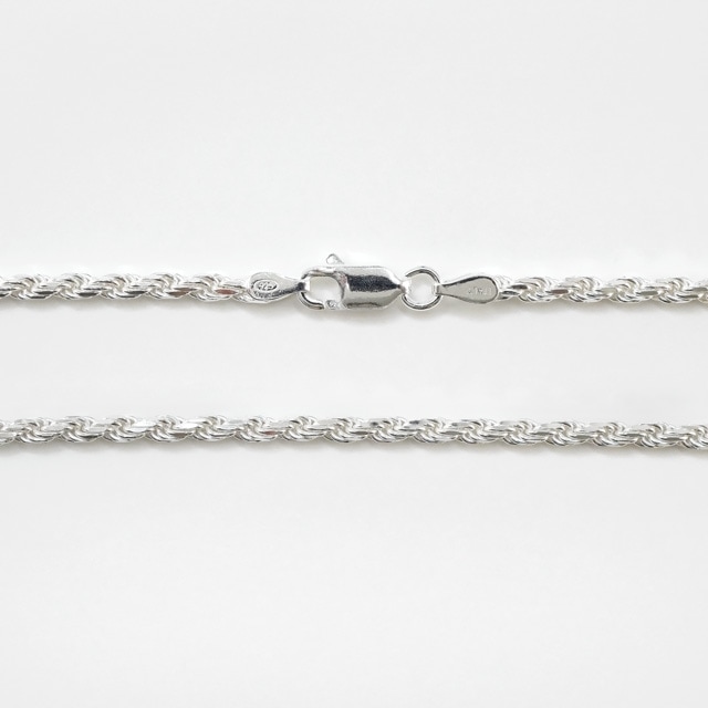 323ROPE050 SV925製カットフレンチロープチェーン 線径0.50mm太さ2.4mm 
