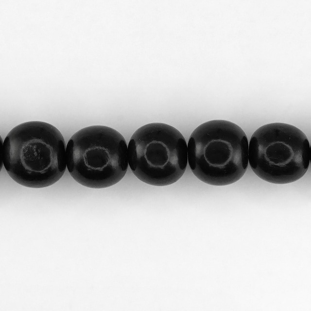 77S0073NMB ブラックホーンビーズ ラウンド 直径約10mm穴径1.3mm 20cm 2連【WEB限定特価】