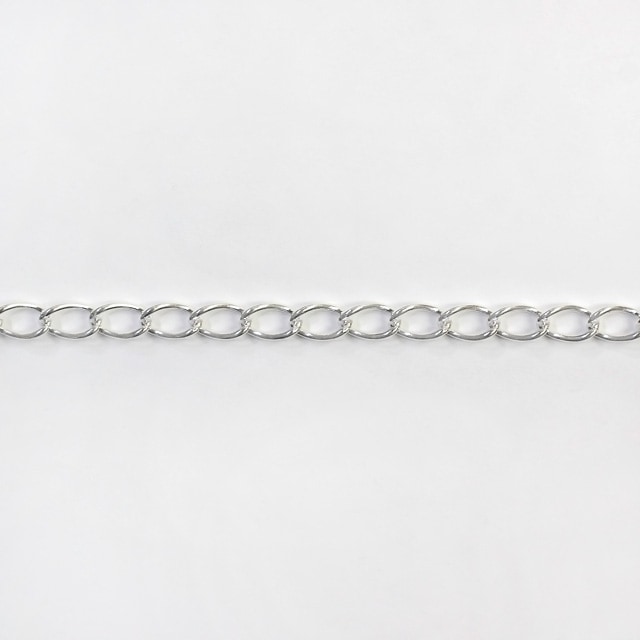 ADC5010CM SV925製アジャスター カットなし長喜平チェーン 線径0.50mm太さ2.6mm長尺切売 10cm