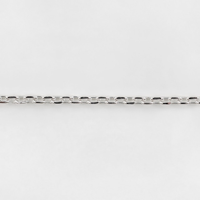 CL0504C10CM SV925製4面カットあずきチェーン 線径0.50mm太さ1.8mm長尺切売 10cm