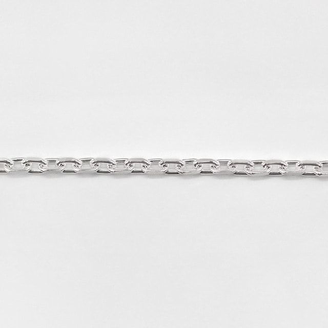 CL0602C10CM SV925製2面カットあずきチェーン 線径0.60mm太さ1.9mm長尺切売 10cm