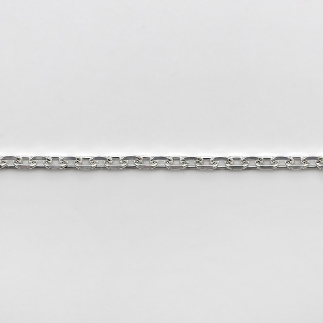 CL0604C10CM SV925製4面カットあずきチェーン 線径0.60mm太さ2.0mm長尺切売 10cm