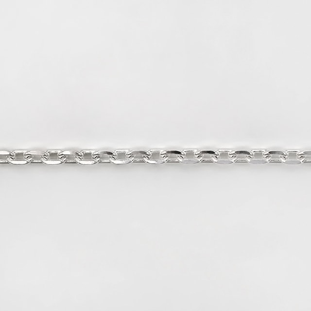 CL0804C10CM SV925製4面カットあずきチェーン 線径0.80mm太さ2.5mm長尺切売 10cm