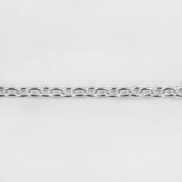 CL10010CM SV925製あずきチェーン 線径1.00mm太さ3.4mm長尺切売 10cm