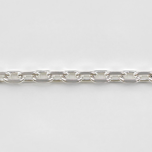 CL1504C10CM SV925製4面カットあずきチェーン 線径1.50mm太さ5.0mm長尺切売 10cm