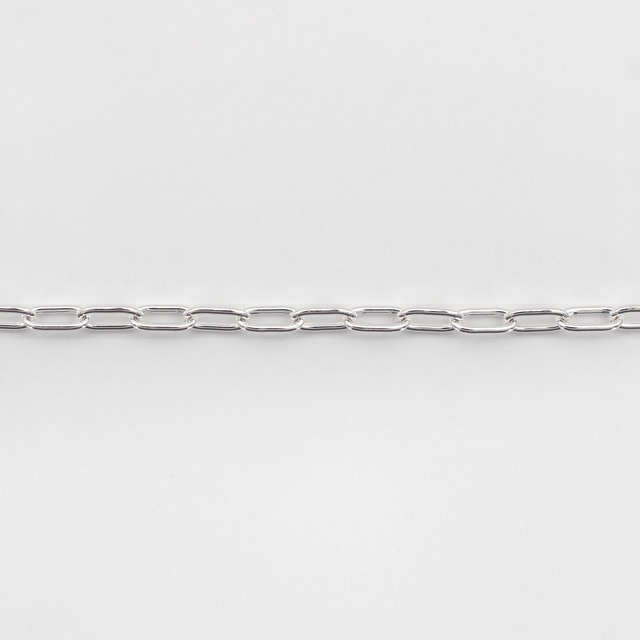 LCL05010CM SV925製長あずきチェーン 線径0.50mm太さ2.0mm長尺切売 10cm