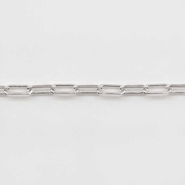 LCL0802C10CM SV925製2面カット長あずきチェーン 線径0.80mm太さ2.5mm長尺切売 10cm