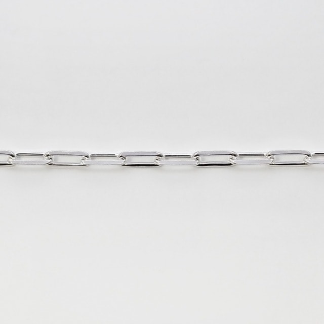 LCL0804C10CM SV925製4面カット長あずきチェーン 線径0.80mm太さ2.5mm長尺切売 10cm