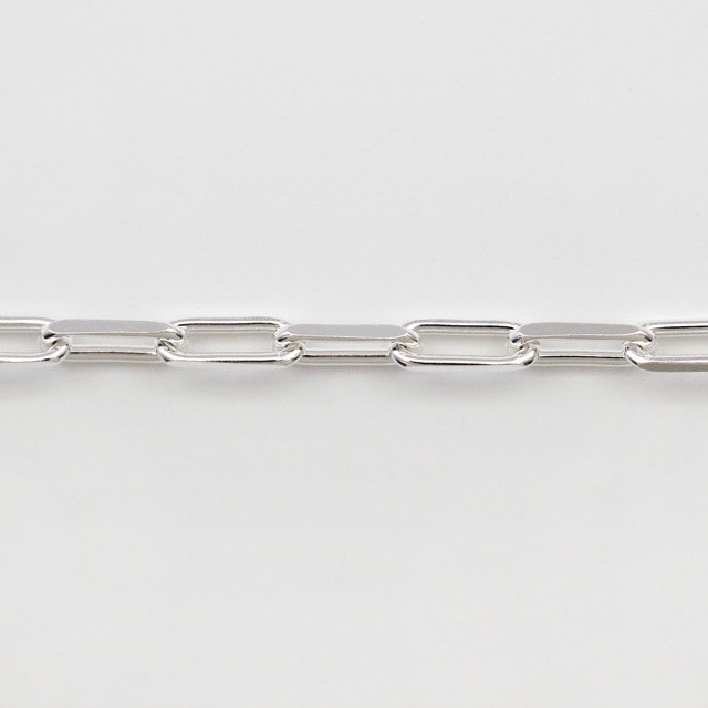 LCL1252C10CM SV925製2面カット長あずきチェーン 線径1.25mm太さ4.0mm長尺切売 10cm