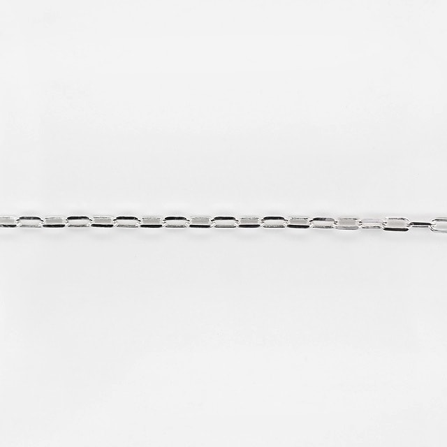 LCL0354C10CM SV925製4面カット長あずきチェーン 線径0.35mm太さ1.2mm長尺切売 10cm
