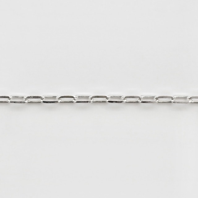 LCL0504C10M SV925製4面カット長あずきチェーン 線径0.50mm太さ1.6mm長尺10m 1巻