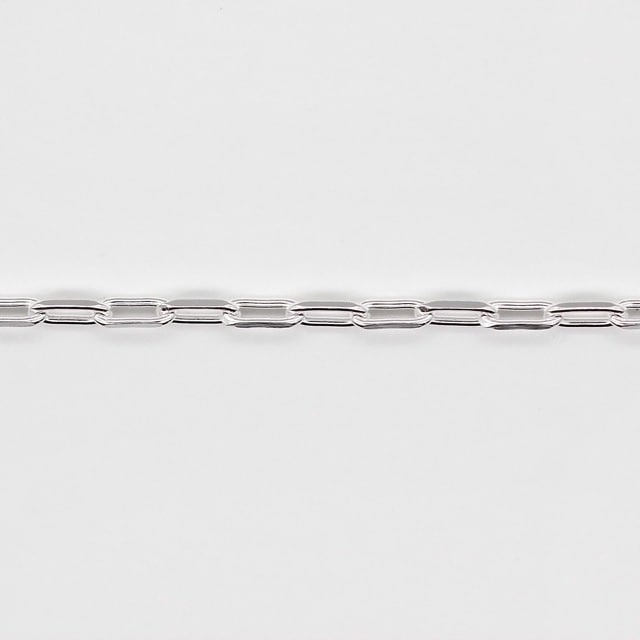 LCL0602C10M SV925製2面カット長あずきチェーン 線径0.60mm太さ1.9mm長尺10m 1巻