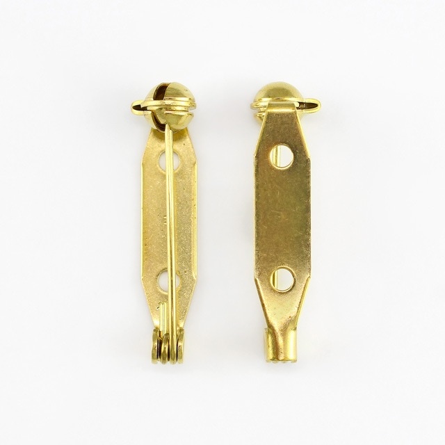 901F0019BRP 真鍮製パーツ コサージュピン 生地 28.0×5.0×7.5mm
