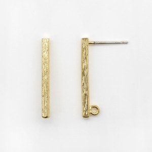 99A0417BRE 真鍮製(ポスト：SV925製)ピアス スクエア カン付