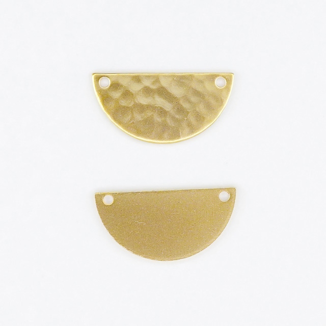 GPP-1079-1 真鍮製パーツ 半円 ハンマード マットゴールド 19.0×9.5