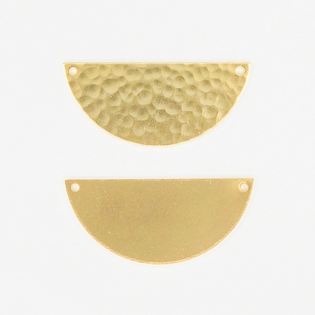 GPP-1080-1 真鍮製パーツ 半円 ハンマード マットゴールド 33.0×15.0