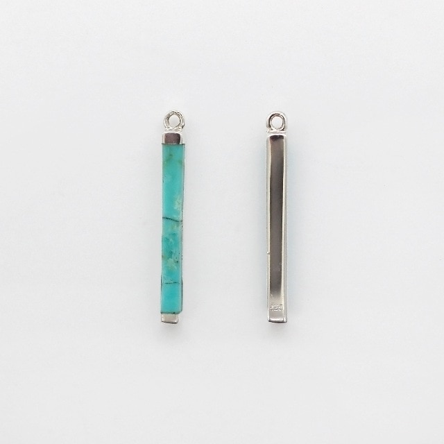 71F0714SVC SV925・ターコイズ製チャーム バー 16.5×1.8×2.0mm 1ヶ