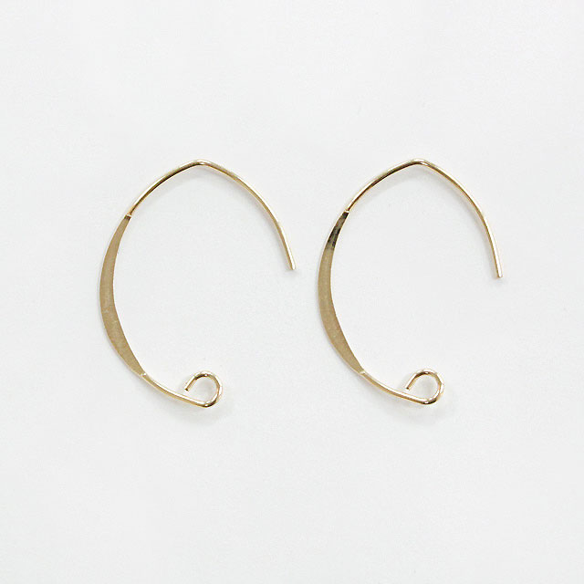 02C0123GFE 14KGF製ピアスフック ツキサシ皿付 20.0×9.0mm,皿直径3.0mm