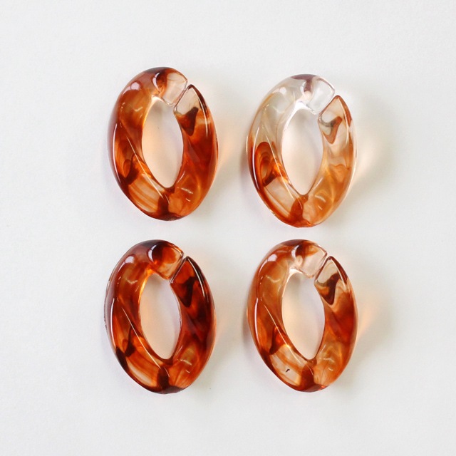 2930003RSP 樹脂製チェーンパーツ 喜平 べっ甲風 23.5×17.0mm厚