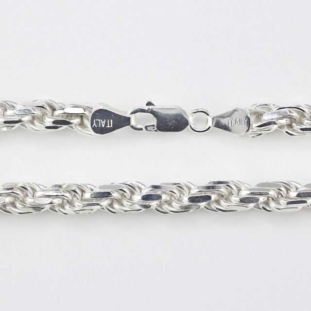 323ROPE120 SV925製カットフレンチロープチェーン 線径1.20mm太さ5.6mm 