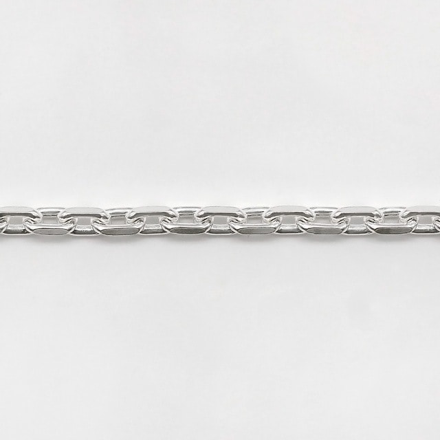 CL0802C10M SV925製2面カットあずきチェーン 線径0.80mm太さ2.5mm長尺10m 1巻