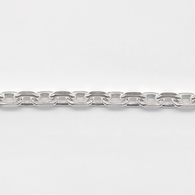 CL1002C10CM SV925製2面カットあずきチェーン 線径1.00mm太さ3.0mm長尺切売 10cm