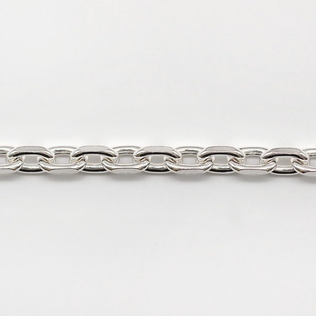 CL1252C10CM SV925製2面カットあずきチェーン 線径1.25mm太さ4.0mm長尺切売 10cm