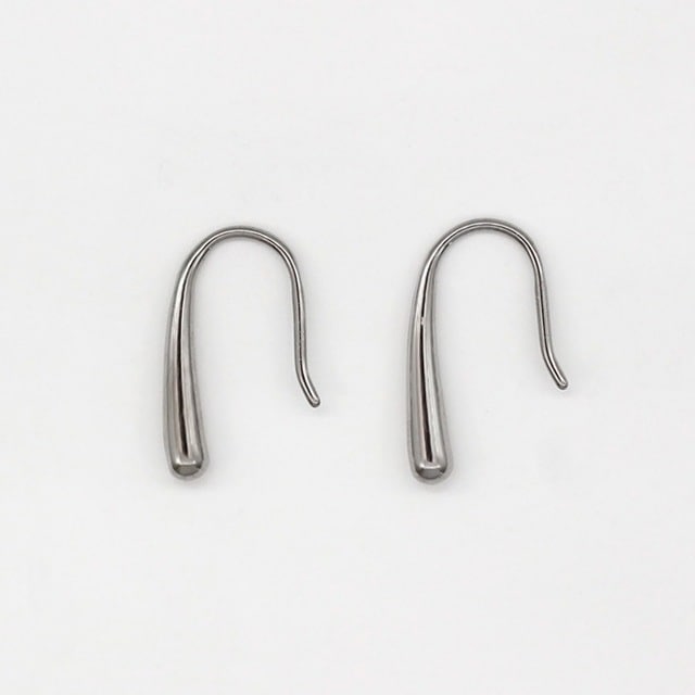 21C0001STE ステンレス製ピアス フック ドロップ 約16×3×9mmポスト部分線径0.8mm 1ペア