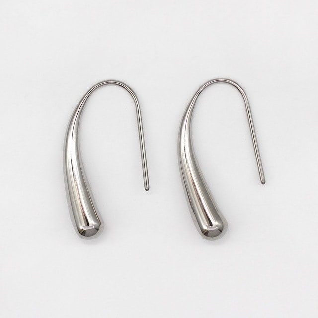 21C0003STE ステンレス製ピアス フック ドロップ 約26×5.5×14mmポスト部分線径0.8mm 1ペア