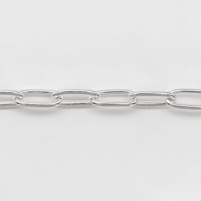 LCL15010CM SV925製長あずきチェーン 線径1.50mm太さ5.2mm長尺切売 10cm