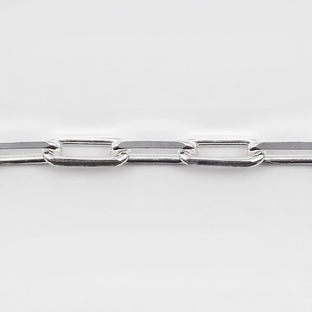 LCL1504C10CM SV925製4面カット長あずきチェーン 線径1.50mm太さ5.0mm長尺切売 10cm