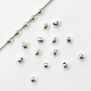 ルビー　14mm ミラーボールカット 318P2D40SVB SV925製ビーズ ミラーボール 3.7×4.0mm穴径1.5mm10