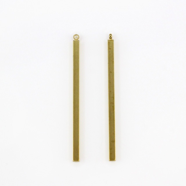901F0056BRC 真鍮製チャーム スティック 四角柱 生地 40.0×2.0×2.0mm 10ヶ