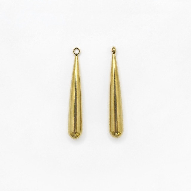 901F0058BRC 真鍮製チャーム ロングドロップ 生地 24.0×4.0mm 10ヶ