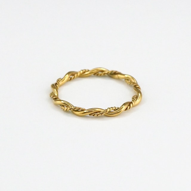 ゴールド ツイストリング ツイストリング ゴールド 18K GP K18 CZ レディース ゴールド