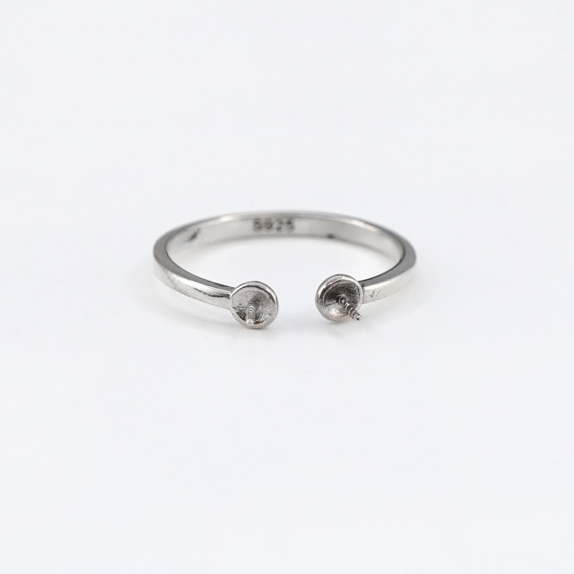 cvtvlist リング22号　調節可 silver925 2個セット単品も可 2210667SVR SV925製リング ツキサシ皿付 幅2.0mm,ツキサシ0.7×3.5mm,皿