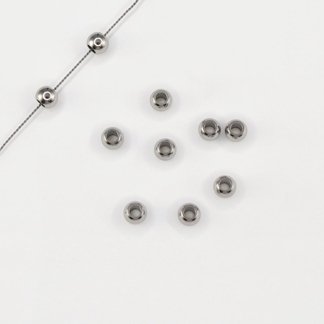 21F0005STBS ステンレス製ビーズ ラウンド 5.0mm穴径約2.0mm 50ヶ