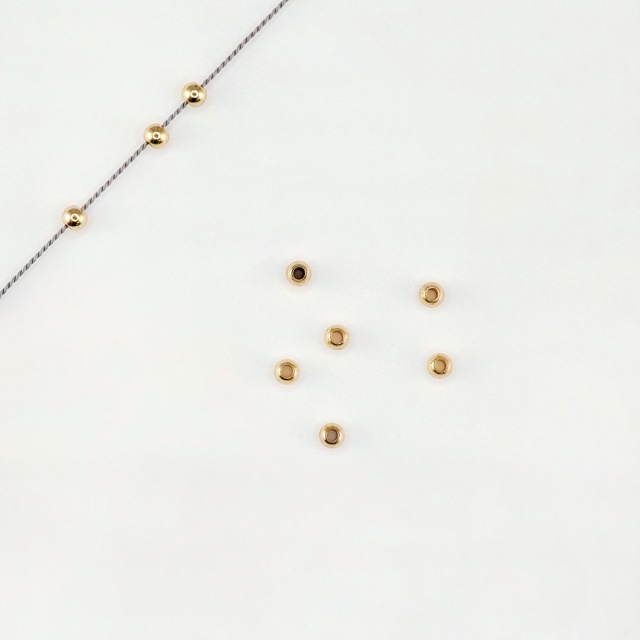 21F0002STBG ステンレス製ビーズ ラウンド ゴールド 2.5mm穴径約0.8