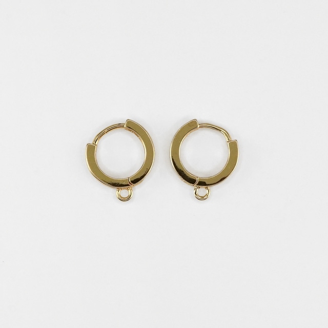2210695BRE 真鍮製フープピアス カン付 ゴールド 直径12mm厚2.0mm