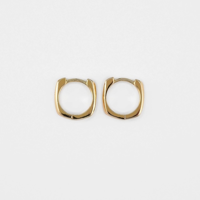 2210697BRE 真鍮製フープピアス スクエア ゴールド 13.5×13.5mm厚2.0mm